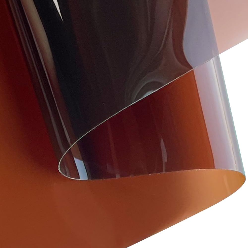 ONEART | 12 Gauge Clear Tinted Plastic Vinyl, 16"x48" See Through Vinyl Fabric-Coffee