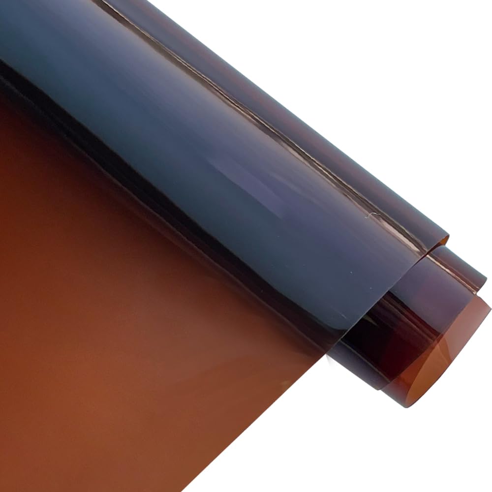 ONEART | 12 Gauge Clear Tinted Plastic Vinyl, 16"x48" See Through Vinyl Fabric-Coffee