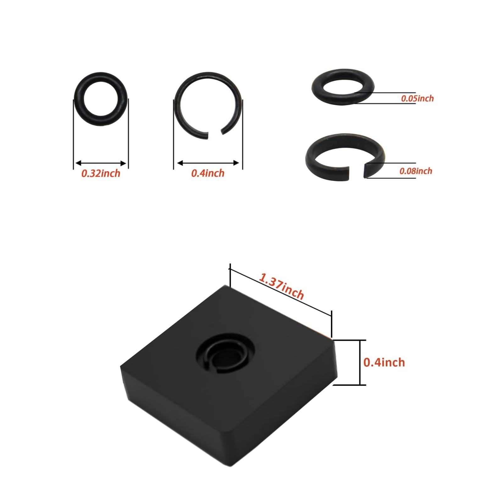 (12 Sets) 3/8" Impact Retaining Ring Clip Impact Friction Ring with O-Ring for Milwaukee Electric/Pneumatic Type Impact Wrench, Retainer Ring Anvil Install Tool Included