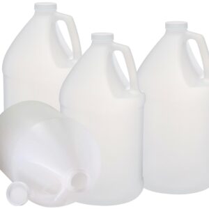 Rani Containers | 1 Gallon HDPE Plastic Jug with Reshipper Box & Child-Resistant Caps | Home & Commercial Use, Containers for Water, Sauces, Food, Soaps, Detergents, Liquids | Made in USA - Pack of 4