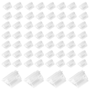 lasuroa 60pcs place card holders, 0.75 inch clear acrylic business card holder table number place card holder game card stands for wedding photo displaying memo labels menus