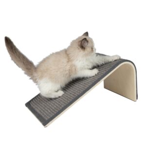 best pet supplies catify sloped sisal cat scratchers for indoor cats, climbing ramp fun and interactive indoor play, supports natural pet behaviors, heavy duty - gray