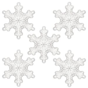 5pcs 36inch transparent snowflake balloons christmas clear snowflake foil mylar balloons for winter wonderland ice snow themed birthday party decorations