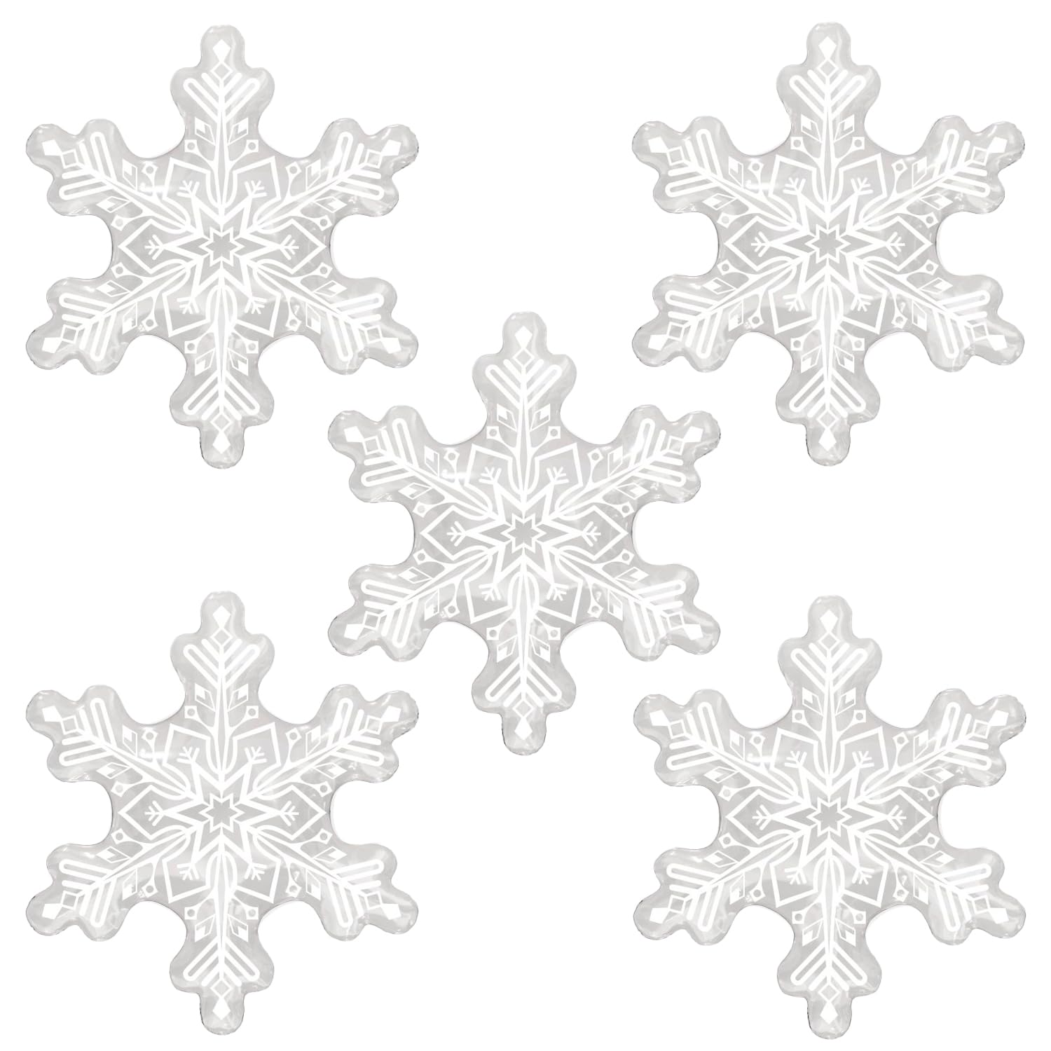 5Pcs 36inch Transparent Snowflake Balloons Christmas Clear Snowflake Foil Mylar Balloons for Winter Wonderland Ice Snow Themed Birthday Party Decorations