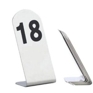 topjia stainless steel standing tent style table numbers card 1-50 double side numbered table tents,stackable storage tent table numbers table,for wedding party banquets restaurant table numbers