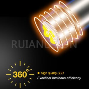 Ruiandsion 2pcs P13.5S Screw Base LED Bulb 10-60V White 3030 4SMD Replacement for Flashlights Torch Work Lights, Non-Polarity