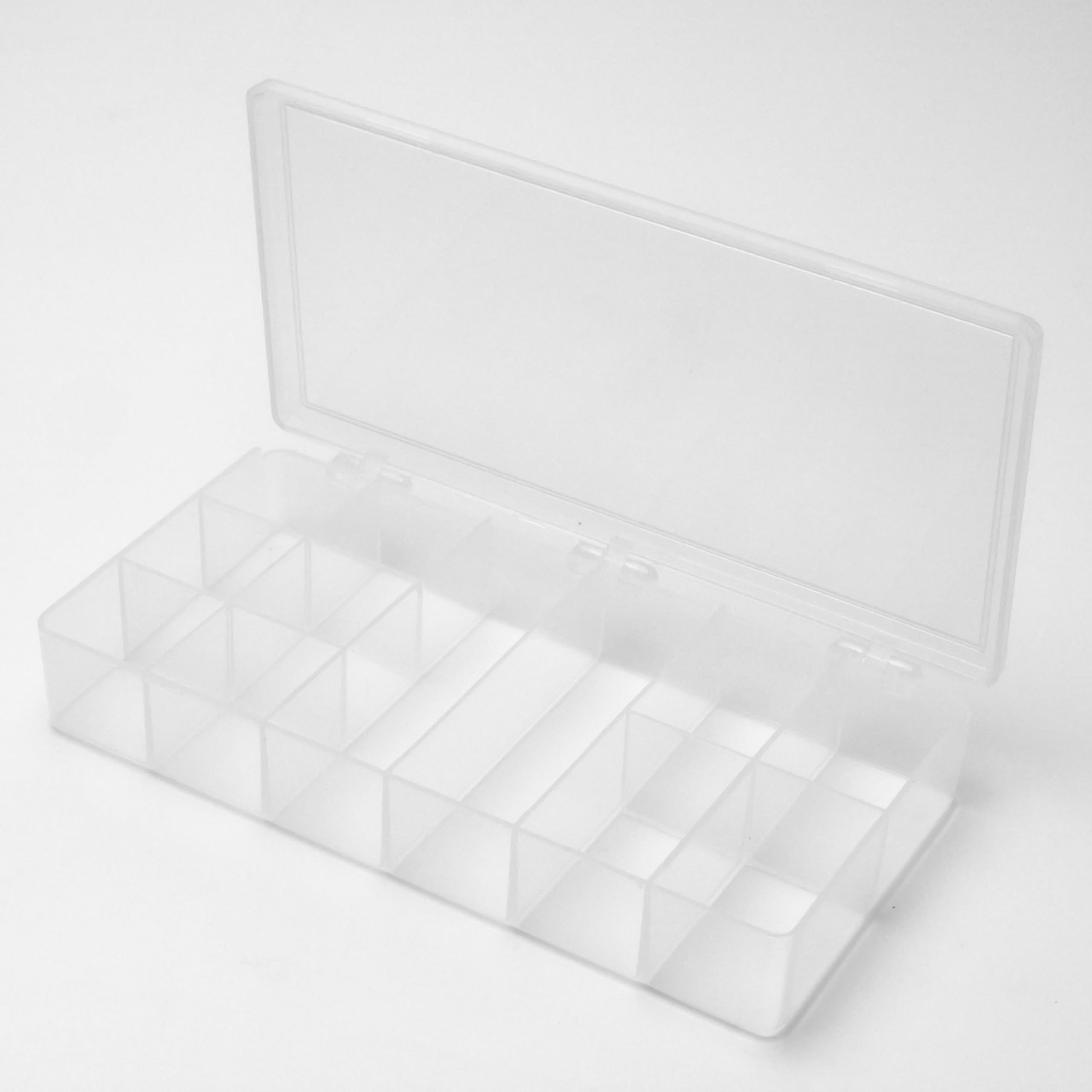 Transparent Organizer Box 12-Compartments for Beads, Craft Supplies, Jewelry, and more, made in USA of durable plastic