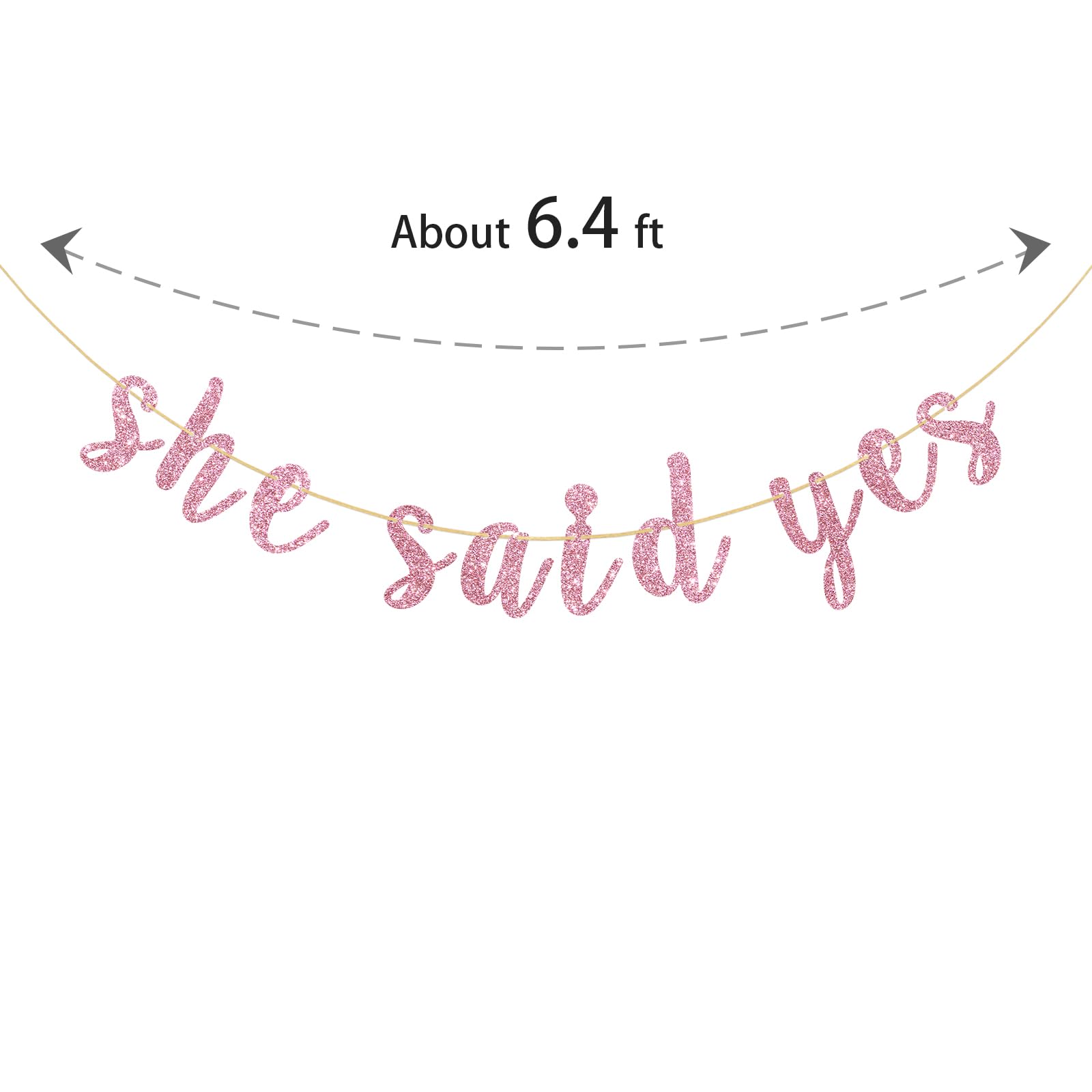 Dalaber She Said Yes banner,Engagement Wedding Bridal Shower Party Decorations,Pink Glitter Bachelorette Party Supplies