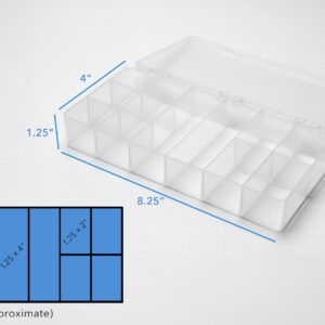 Transparent Organizer Box 12-Compartments for Beads, Craft Supplies, Jewelry, and more, made in USA of durable plastic