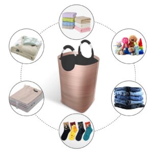 Large Laundry Hamper Bag, Collapsible Laundry Basket Elegant Rose Gold Metallic Dirty Clothes Storage Washing Bin for Bathroom, Dorm Essentials