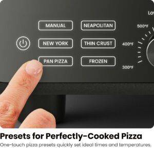 CHEFMAN Indoor Pizza Oven - Makes 12 Inch Pizzas in Minutes, Heats up to 800°F - Countertop Electric Pizza Maker with 5 Touchscreen Presets, Pizza Stone and Peel Included - Stainless Steel