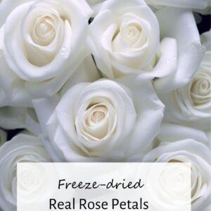 REAL Rose Petals, Pearl White Freeze-Dried Petals 3.5oz Biodegradabel Wedding Natural Confetti, Perfectly Preserved Flower Petals for Table Decorations