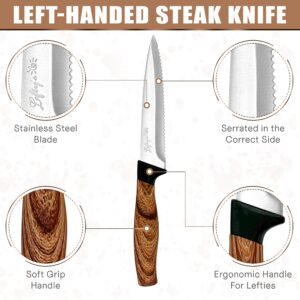 Lefty’s Left Handed Steak Knife - Stainless Steel Durable Blade - Extra Sharp - Great for Cutting, General Purpose, Kitchen items - Gifts for Left-Handed People, Lefty, Adults, Chef, Man and Women