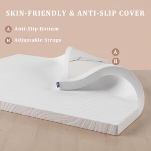 BedStory King Size Memory Foam Mattress Topper 3 Inch - Firm Bed Topper for Pain Relief - Extra Support Cooling Pad for Big Figure - Skin Friendly Anti Slip Cover - CertiPUR-US Certified, No Odor