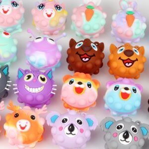 Party Favors for Kids,3D Animal Pop Balls Fidget Toys,Birthday Gifts,Goodie Bag Stuffers,Pinata Stuffers,Carnival Prizes,Treasure Box Toys,Prizes for Kids Classroom