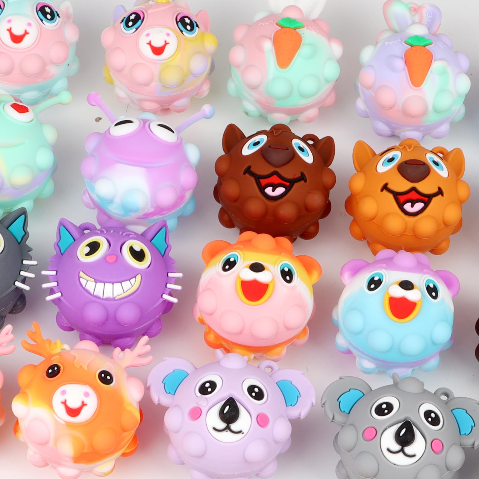 Party Favors for Kids,3D Animal Pop Balls Fidget Toys,Birthday Gifts,Goodie Bag Stuffers,Pinata Stuffers,Carnival Prizes,Treasure Box Toys,Prizes for Kids Classroom