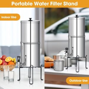 Gyykzz Water Filter Stand 8'' Tall 9'' Diameter Match for Berkey Big and Travel System, Stainless Steel Stand with Rubberized Non-Skid Feet, Countertop Stand for Most Medium Gravity Fed Water Coolers