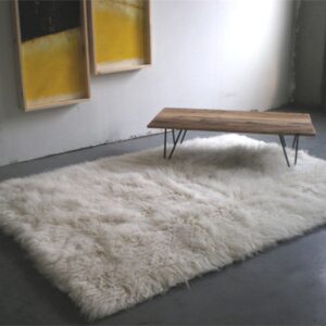 Super Thick 6x9 Greek Flokati Rug. Long 3.5” Organic Wool Pile. Shaggy Natural Wool Area Rug.