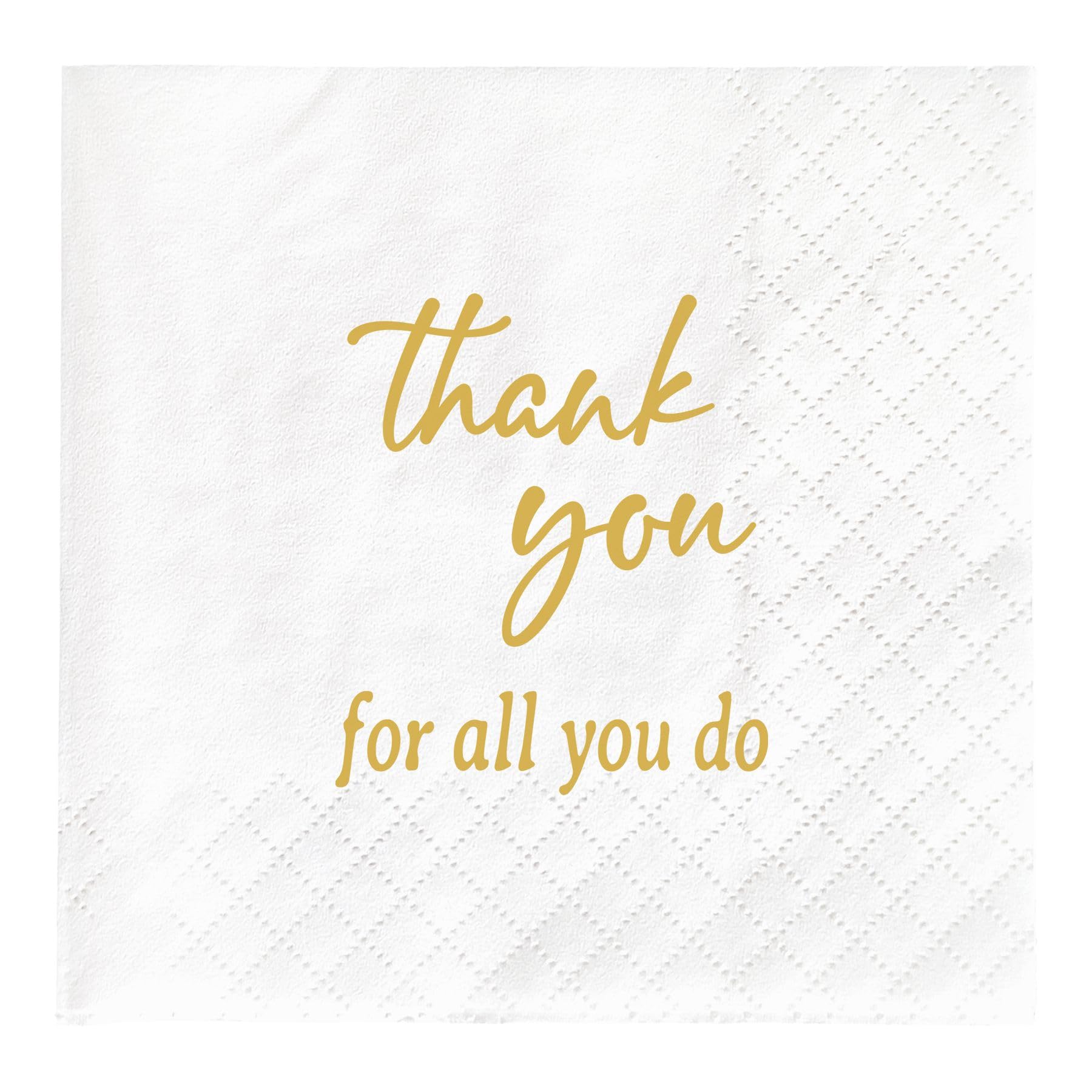 Thank You for All You Do Napkins, Thank You Napkins, Graduation Retirement Office Party Decorations Supplies Favors Gifts, Staff Employee Teacher Doctor Appreciation Napkins (4.5 x 4.5 In, 50Pcs)