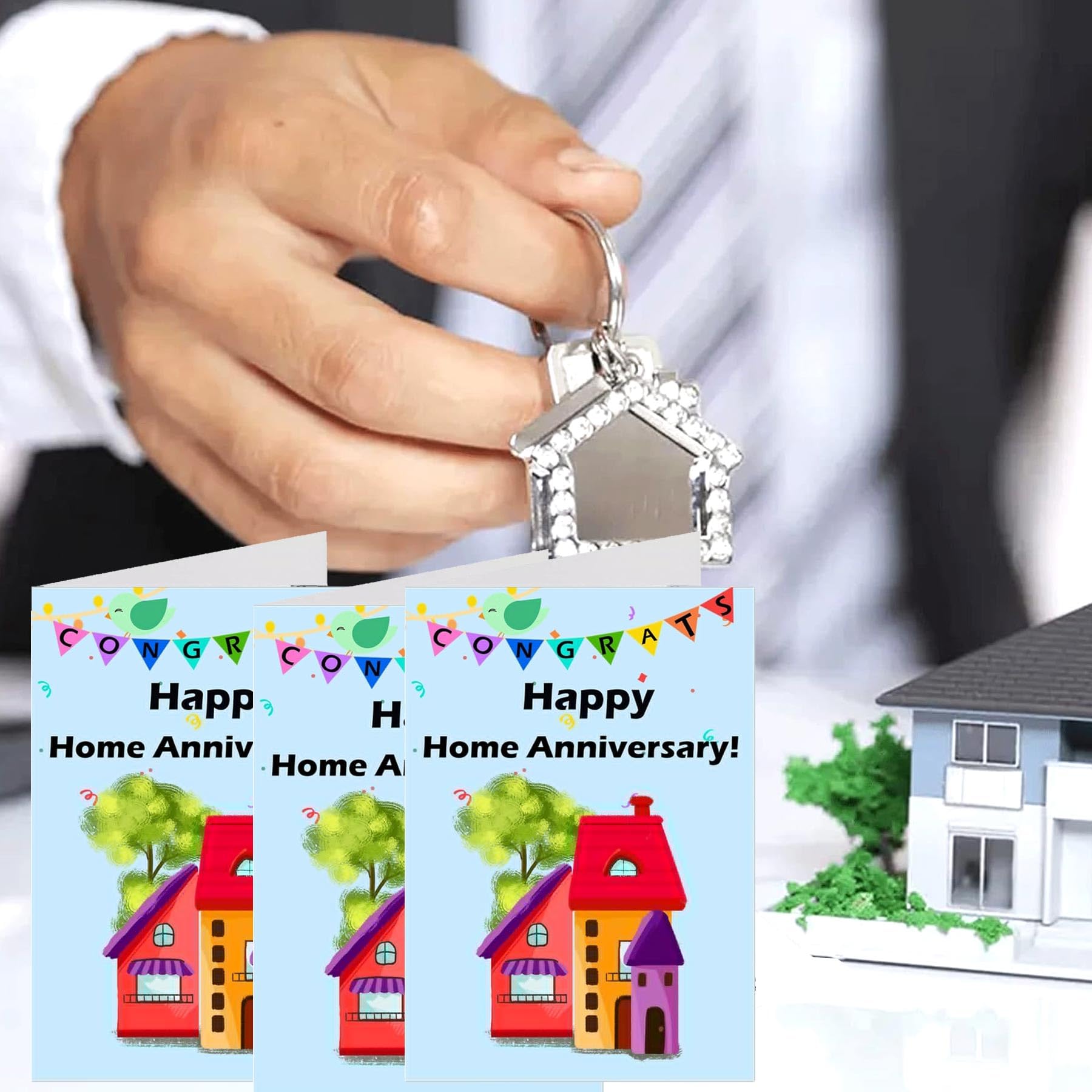 Happy Home Anniversary Realtor Thank You Cards with Envelopes 24 Pcs Blank Greeting House Postcards Real Estate Thank You Notes Housewarming Card For Real Estate Agents Welcome New Home Realtor Gifts