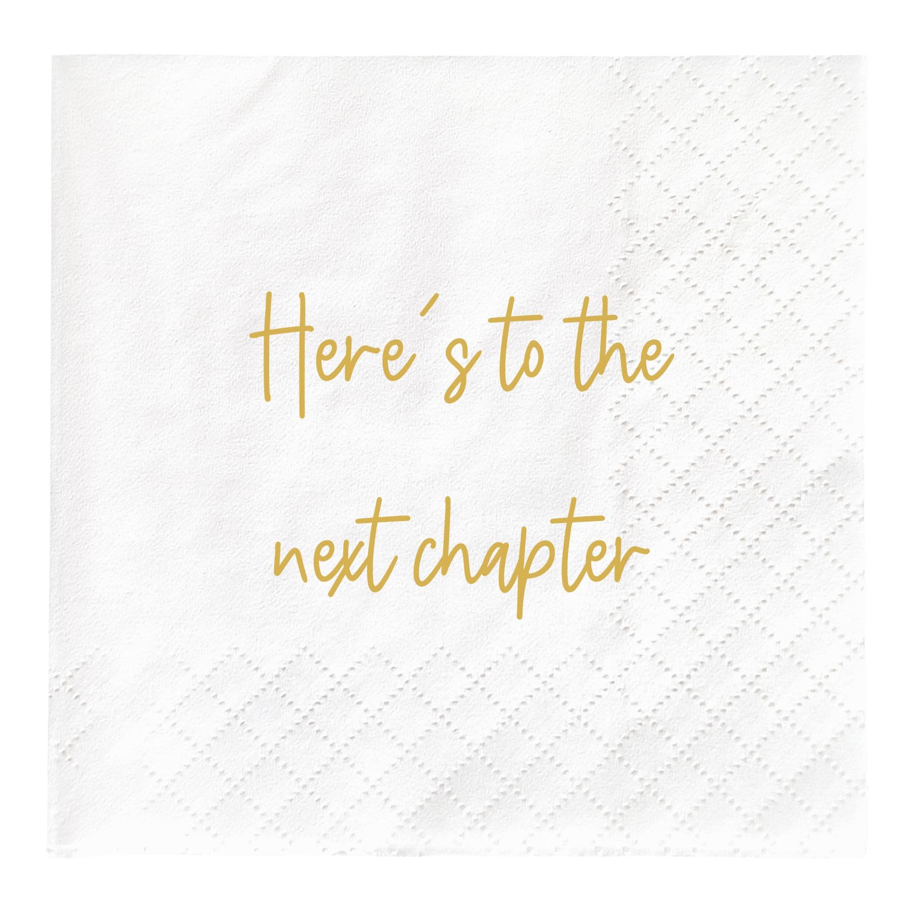 Here's to the Next Chapter Napkins, Good Luck Napkins, Graduation Coworker Leaving Party Decorations Supplies Favor, New Job Congratulation Napkins, Retirement Napkins, 50Pack 2-Ply, 4.5 x 4.5 in