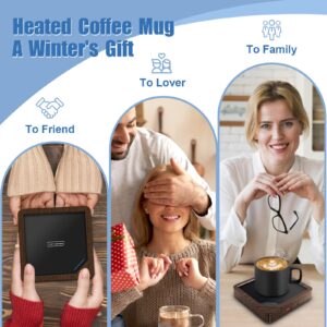 Coffee Mug Warmer: Candle Warmer Coffee Warmer for Desk Auto Shut Off Candle Wax Warmer for Scented Wax Smart Heated Mug Warmer for Coffee, Tea, Hot Chocolate, Milk, no Cup (U1-Wood)