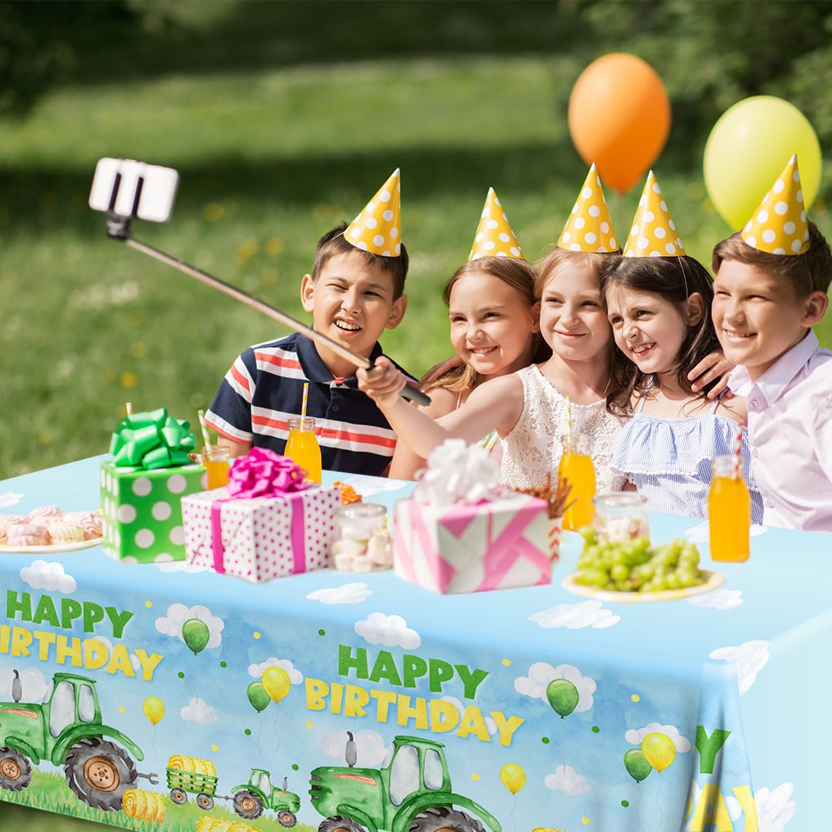 Pymurod Tractor Birthday Party Supplies 3pcs Tractor Tablecloths Tractor Birthday Table Cloth Tractor Table Cover for Kids Birthday Party Baby Shower Tractor Birthday Party Favors