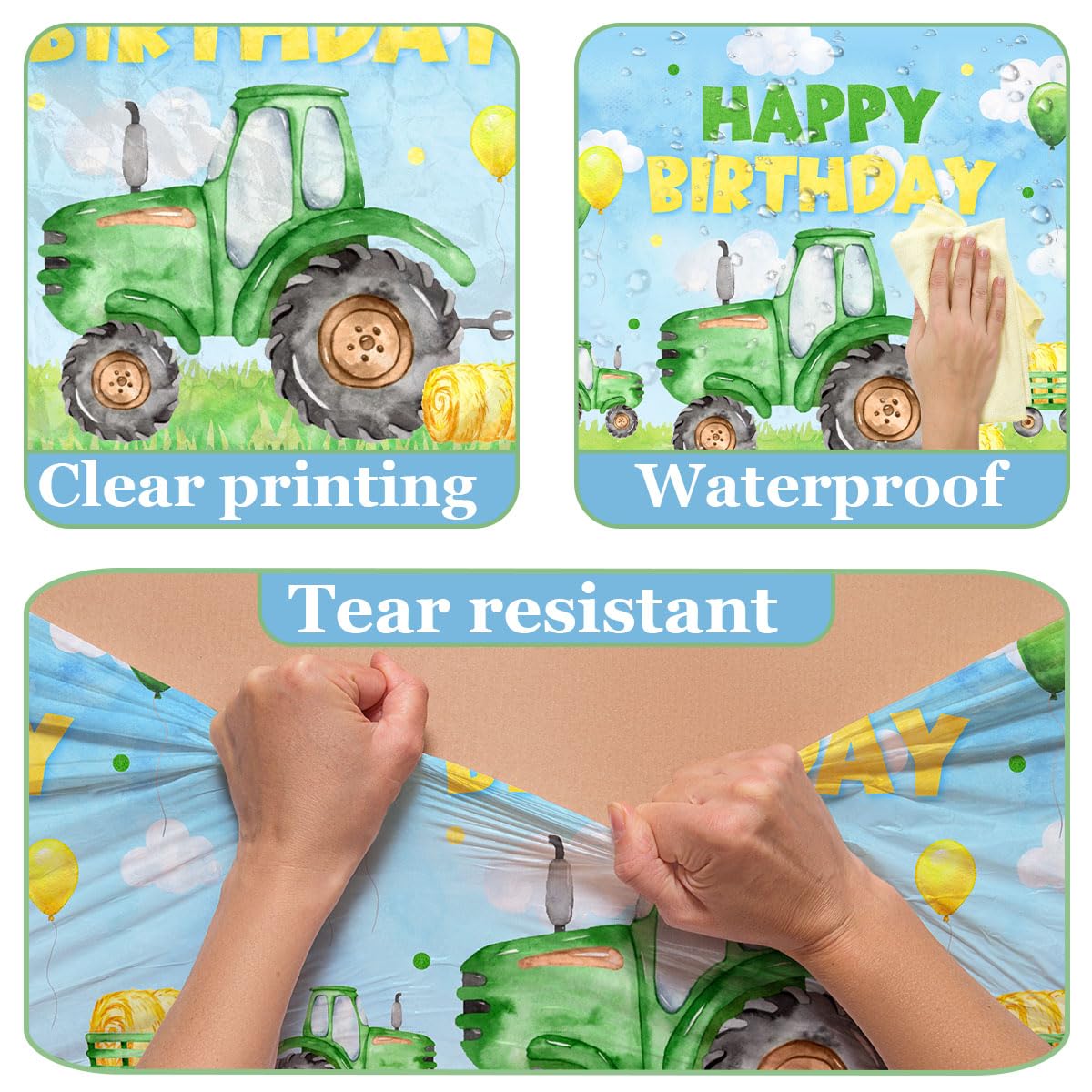 Pymurod Tractor Birthday Party Supplies 3pcs Tractor Tablecloths Tractor Birthday Table Cloth Tractor Table Cover for Kids Birthday Party Baby Shower Tractor Birthday Party Favors