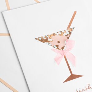 GIFTING GIGGLES Happy Birthday Card for Women - Best Friend, Sister, Mother, Daughter, Grandma - Bday Cards for her Pop Out 3D Martini Glass | 21st 25th 30th 40th 50th 60th 70th 80th