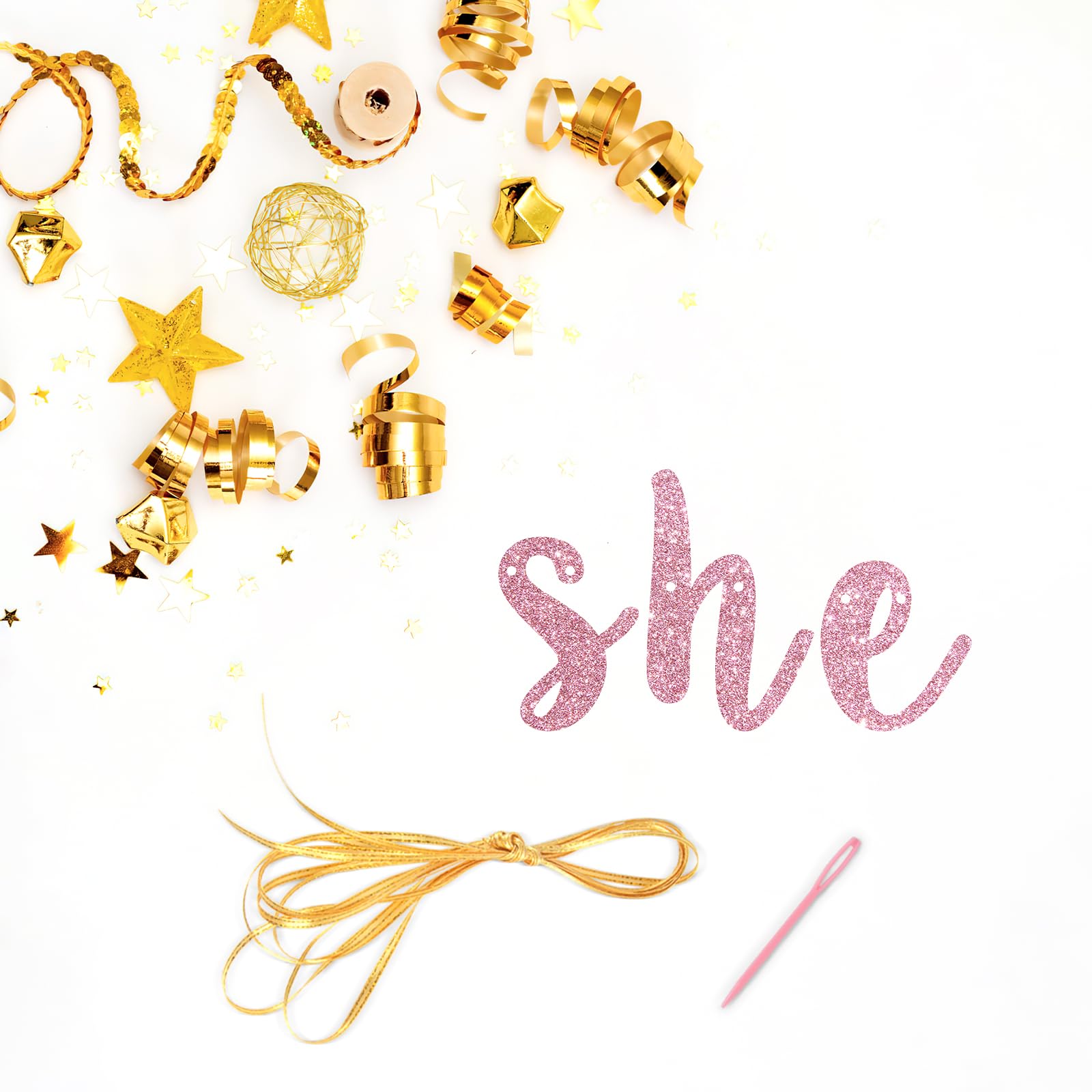 Dalaber She Said Yes banner,Engagement Wedding Bridal Shower Party Decorations,Pink Glitter Bachelorette Party Supplies