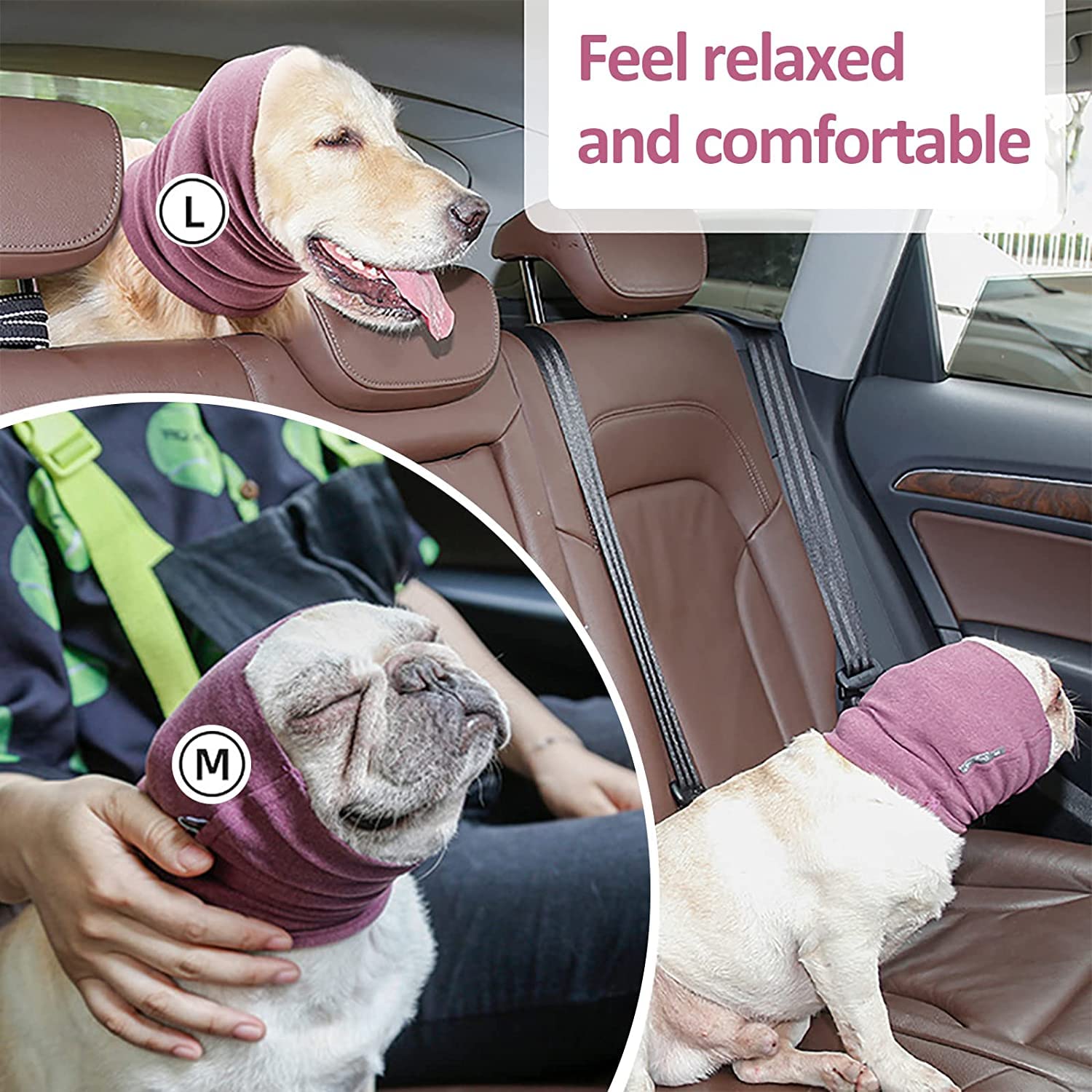 GERUSEA Dog Ears Cover for Bathing Drying and Grooming, Pet Hood for Anxiety Relief and Calming, Dog Ear Protector, Snood and Head Wear(Trumpet)