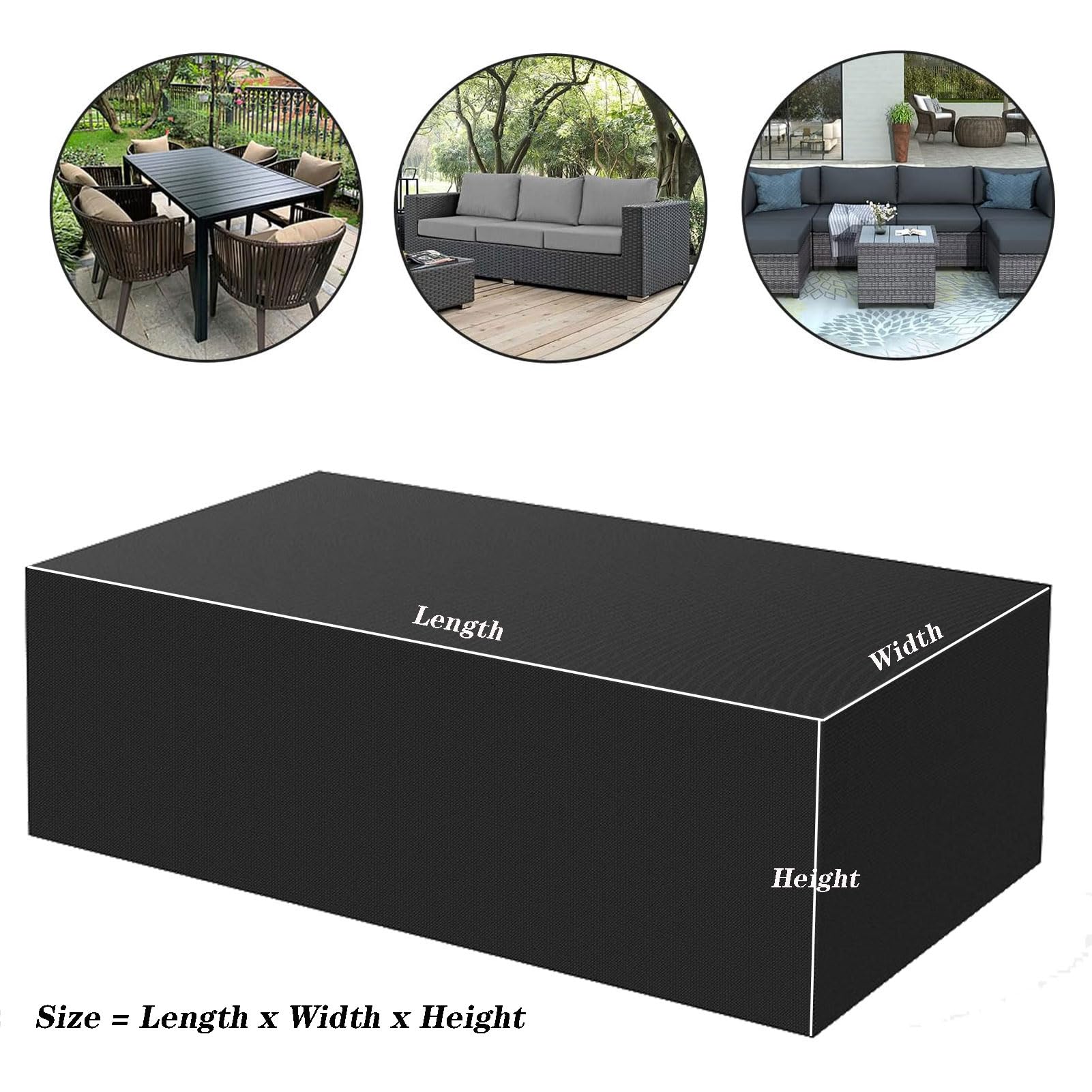 Heavy Duty Garden Furniture Covers Square Waterproof 45" L x 45" D x 28"H, Rectangular Outdoor Table and Chair Covers Waterproof, Dust Covers for Furniture Fabric, Furniture Protector Pads