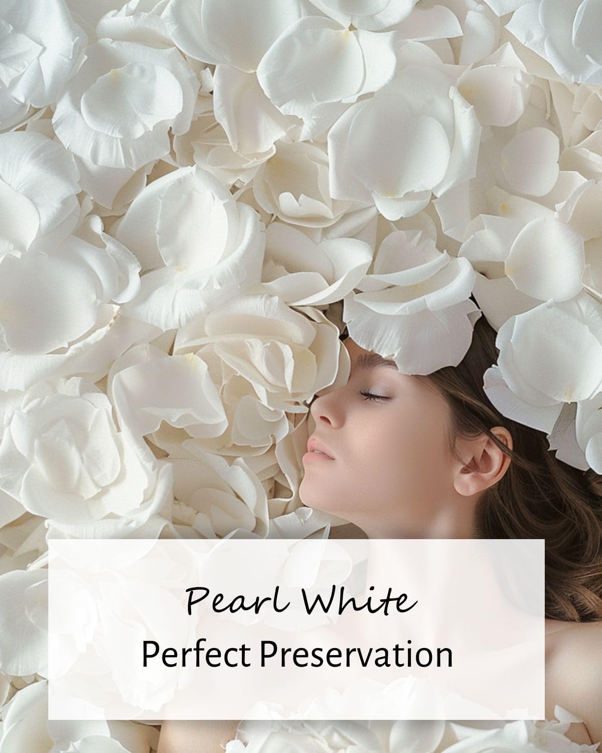 REAL Rose Petals, Pearl White Freeze-Dried Petals 3.5oz Biodegradabel Wedding Natural Confetti, Perfectly Preserved Flower Petals for Table Decorations