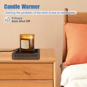 Coffee Mug Warmer: Candle Warmer Coffee Warmer for Desk Auto Shut Off Candle Wax Warmer for Scented Wax Smart Heated Mug Warmer for Coffee, Tea, Hot Chocolate, Milk, no Cup (U1-Wood)