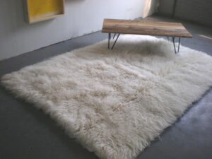 super thick 6x9 greek flokati rug. long 3.5” organic wool pile. shaggy natural wool area rug.