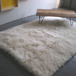 Super Thick 6x9 Greek Flokati Rug. Long 3.5” Organic Wool Pile. Shaggy Natural Wool Area Rug.