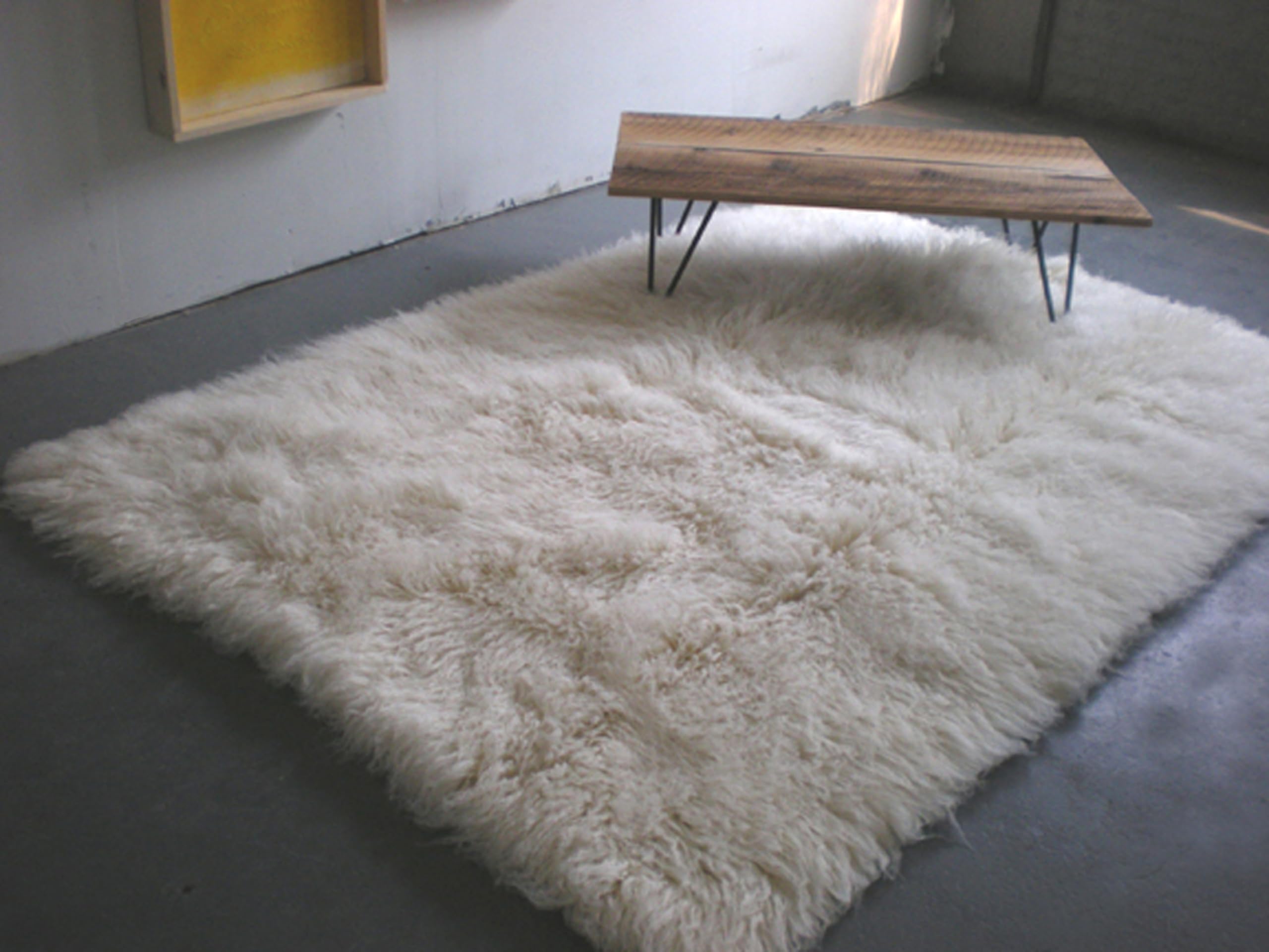 Super Thick 6x9 Greek Flokati Rug. Long 3.5” Organic Wool Pile. Shaggy Natural Wool Area Rug.