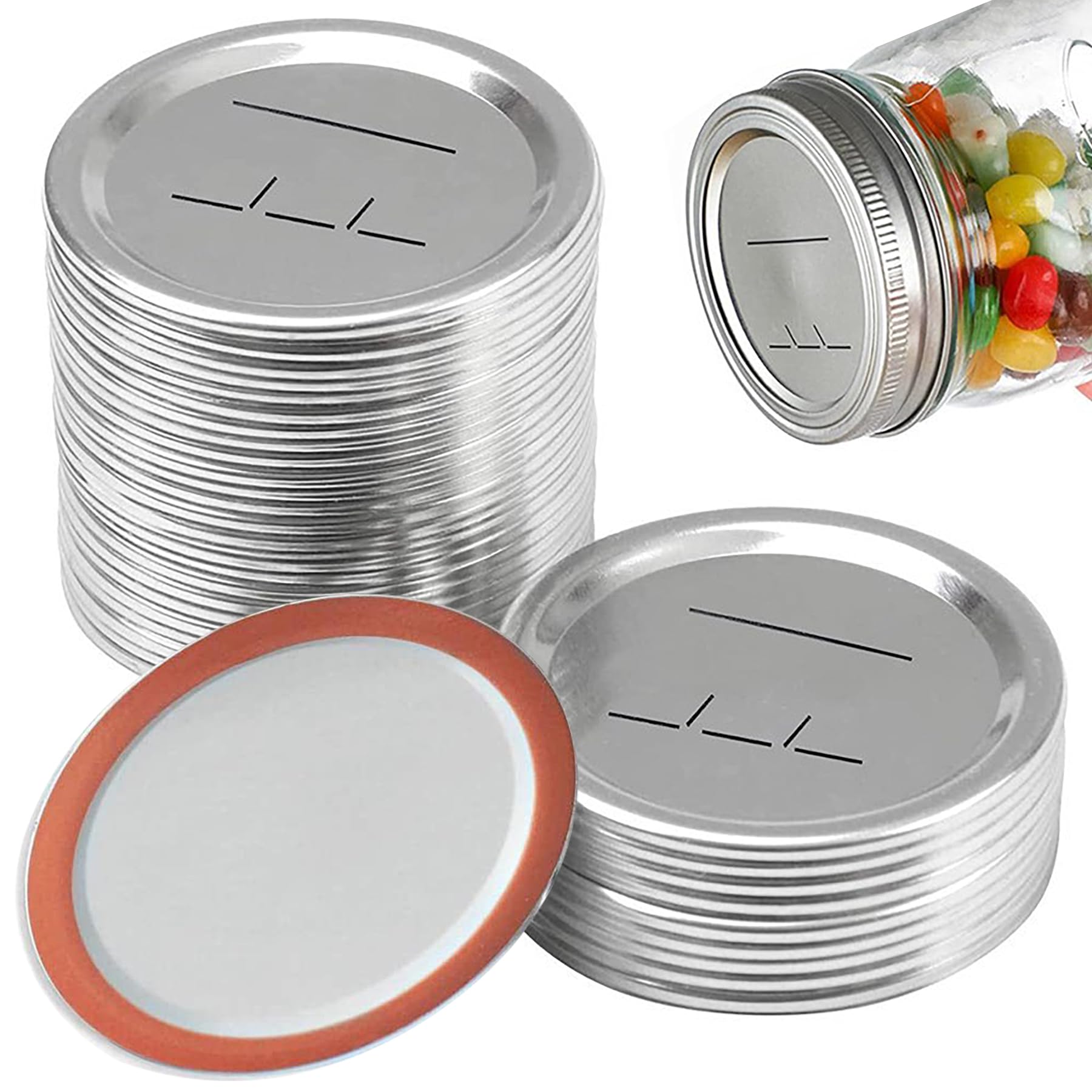 24-Pack 70 MM Regular Mouth Canning Jar Lids - Leak Proof & Airtight Seal Split-Type Metal Lids, Suitable for Ball & Kerr Jars, Food Grade Material