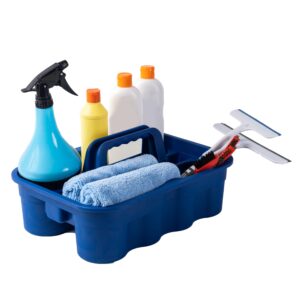 matthew large plastic tote tool & deluxe supply cleaning caddy with handle portable shower basket storage caddy for cleaning products organizer,take-out coffee/soft drink,bath multi use - blue