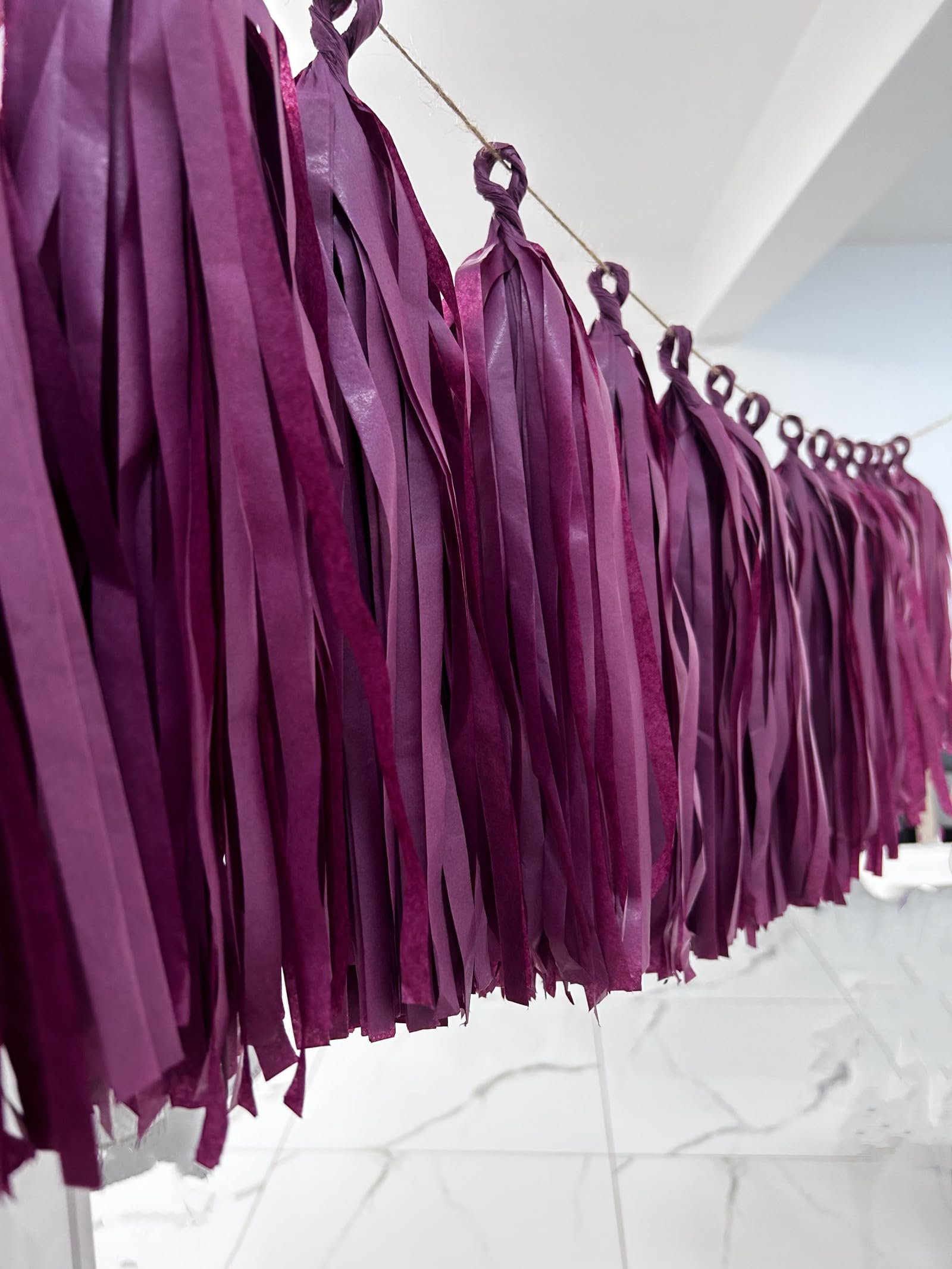 15 Pcs Burgundy Tassel Garland Wedding Party Supplies Decoration Tassel Banner for Birthday Baby Shower Bridal Shower Bachelorette Decoration