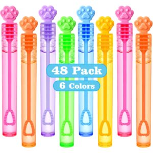 snln 48pcs paw print bubble wands for kids toddlers mini bubbles party favors small bubbles bulk, valentines day easter wedding christmas birthday gifts goody bag stuffers dog party favors supplies