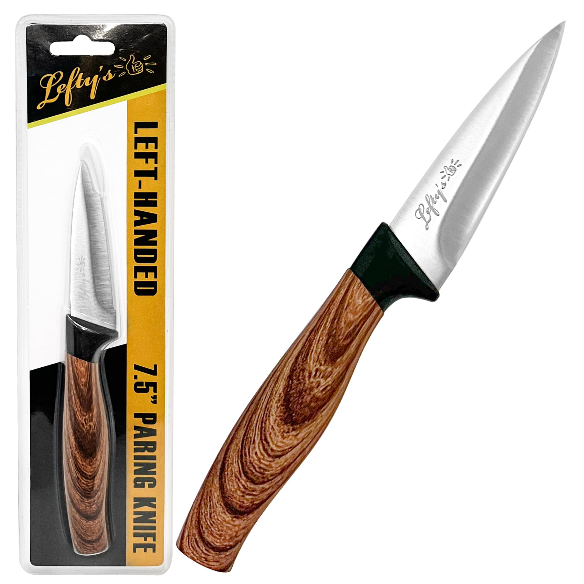 Lefty’s Left Handed Paring Knife - Stainless Steel Durable Blade - Extra Sharp - Great for Cutting, General Purpose, Kitchen items - Gifts for Left-Handed People, Lefty, Adults, Chef Man and Women