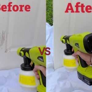 Paint Sprayer for Ryobi 18V Battery, Cordless Paint Sprayer with 1000ML Container, Handheld HVLP Paint Gun Electric Paint Sprayer for Small Painting Projects: Fence, Cabinets, Chairs(No Battery)