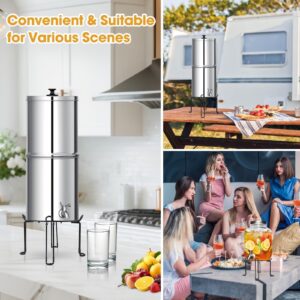 Gyykzz Water Filter Stand 8'' Tall 9'' Diameter Match for Berkey Big and Travel System, Stainless Steel Stand with Rubberized Non-Skid Feet, Countertop Stand for Most Medium Gravity Fed Water Coolers