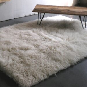 Super Thick 6x9 Greek Flokati Rug. Long 3.5” Organic Wool Pile. Shaggy Natural Wool Area Rug.