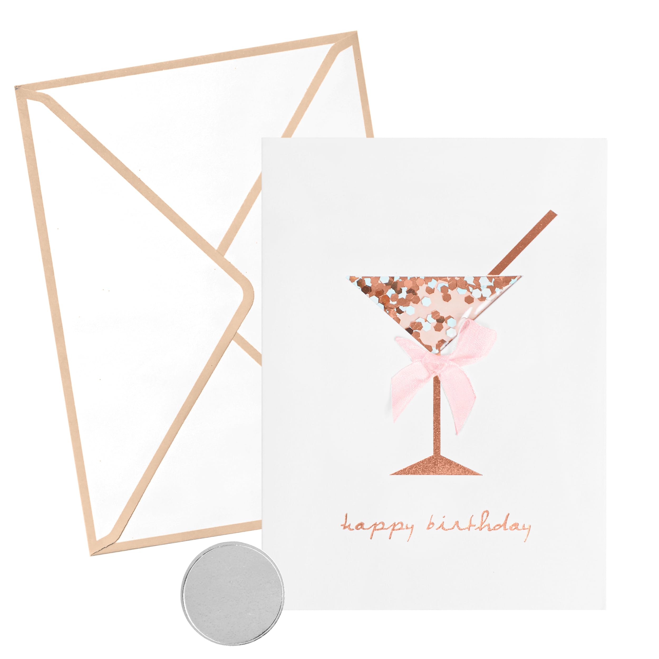 GIFTING GIGGLES Happy Birthday Card for Women - Best Friend, Sister, Mother, Daughter, Grandma - Bday Cards for her Pop Out 3D Martini Glass | 21st 25th 30th 40th 50th 60th 70th 80th