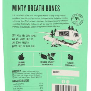 Winnie Lou Minty Breath Bones - Organic Healthy Dog Treats Made in The USA with Spearmint, Parsley, Spirulina for Fresh Breath - Human Grade Dog Biscuits Sourced from Local Colorado Farms, 2 Pack