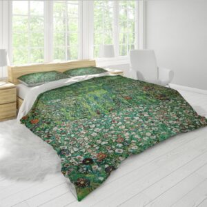 HOBBOY Garden Floral 3pc Bedding Set Green Plant Duvet Quilt Cover 2 Pillow Shams Warm Duvet Cover Sets Gustav Klimt Aesthetic Duvet Cover Twin XL