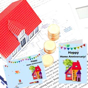 Happy Home Anniversary Realtor Thank You Cards with Envelopes 24 Pcs Blank Greeting House Postcards Real Estate Thank You Notes Housewarming Card For Real Estate Agents Welcome New Home Realtor Gifts