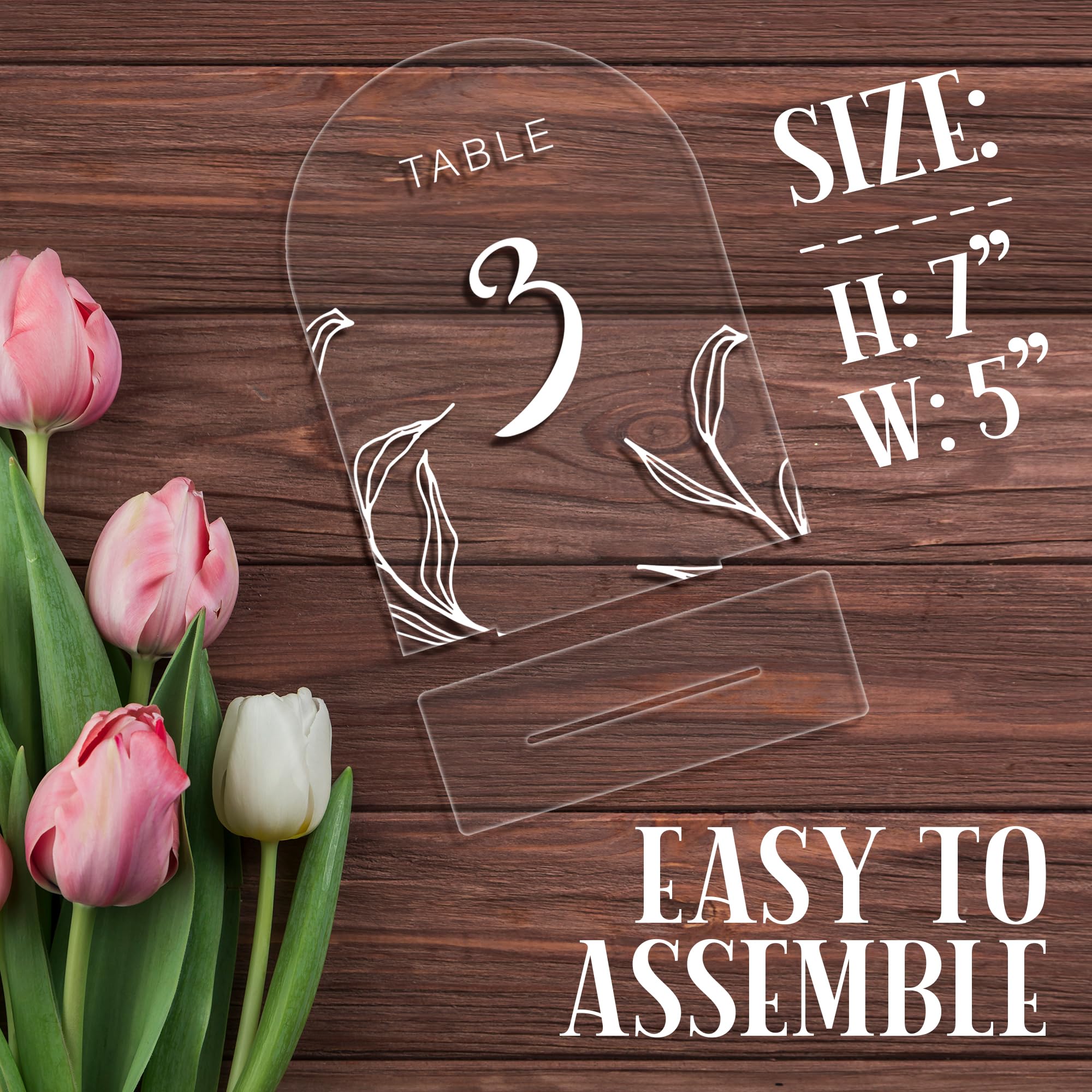 Clear Arch Wedding Table Numbers with Stands 1-15, With Two Additional Table Signs for Guestbook, Gift & Card, 5X7 Acrylic Display Signs & Holders, Pack of 17, Perfect for Centerpiece, Reception, Decoration, Party, Anniversary, Event